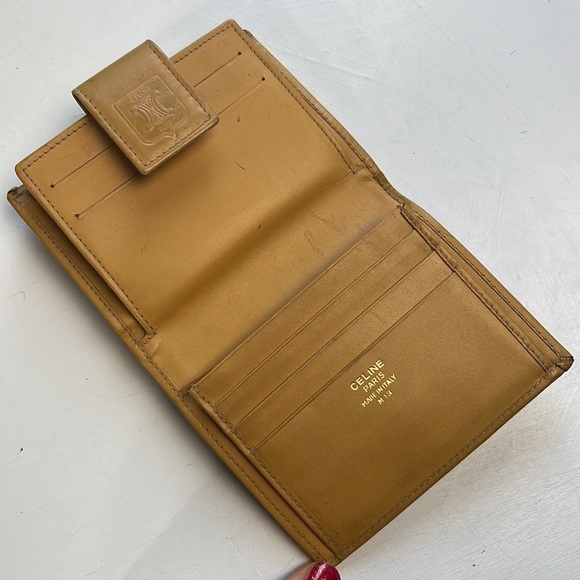 Auth. CELINE Macadam PVC Bifold Wallet Beige Brown Logo Print Canvas Leather - Picture 8 of 17